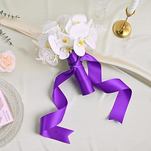 Miniatura 27 de Cinta de satén verde esmeralda de doble cara de 1-1/2 pulgadas x 50 yardas, cinta de poliéster verde esmeralda para envolver regalos, muy adecuada