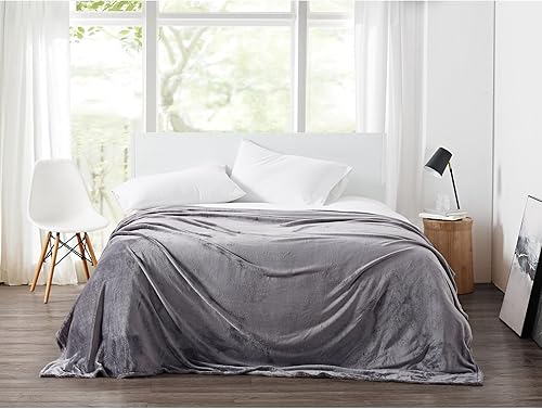Miniatura 5 de CANNON Manta de poliéster gris de felpa sólida, 1 pieza, tamaño matrimonialqueen, sólida, 100% poliéster, para hombres y mujeres, certificado