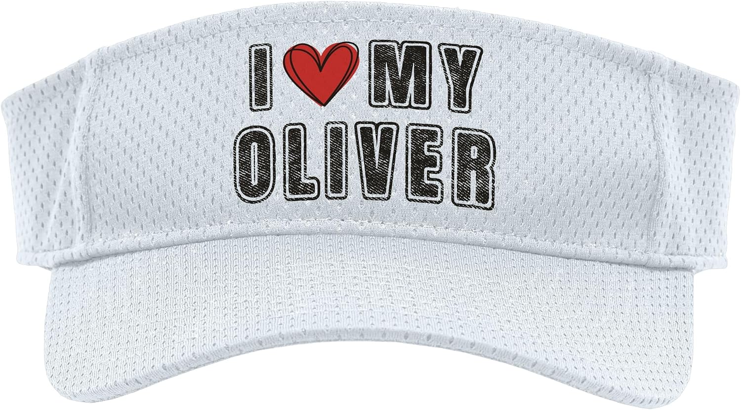 I Love My Oliver Funny Retro Personalized Name Sport Sun Visor