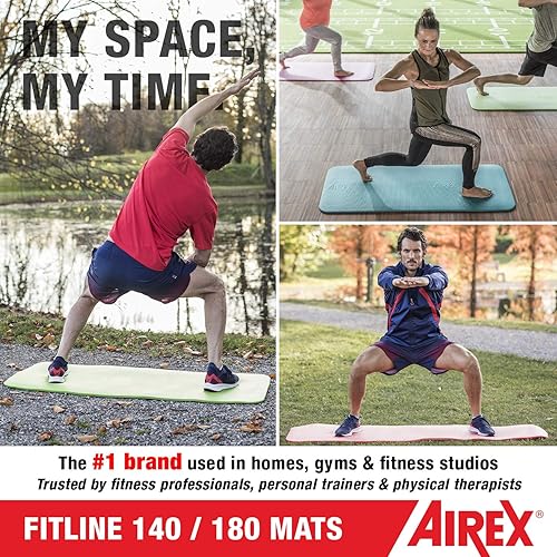 Miniatura 5 de AIREX Fitline 140 Premium - Alfombrilla de entrenamiento en casa para rehabilitación, entrenamiento de fuerza, aeróbicos acuáticos, ejercicio,