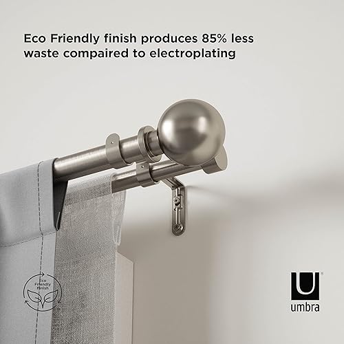 Miniatura 8 de Umbra Barra de cortina doble Bolas de 72 a 144 pulgadas, color negro