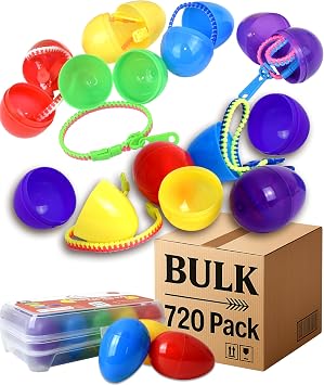UpBrands Bulk Case of 720 Pre-Filled Easter Eggs with Fidget Toy Zipper Bracelets, Bulk Easter Egg Hunt Supplies, Perfect for Large Events, Party Favors & Classroom Prizes