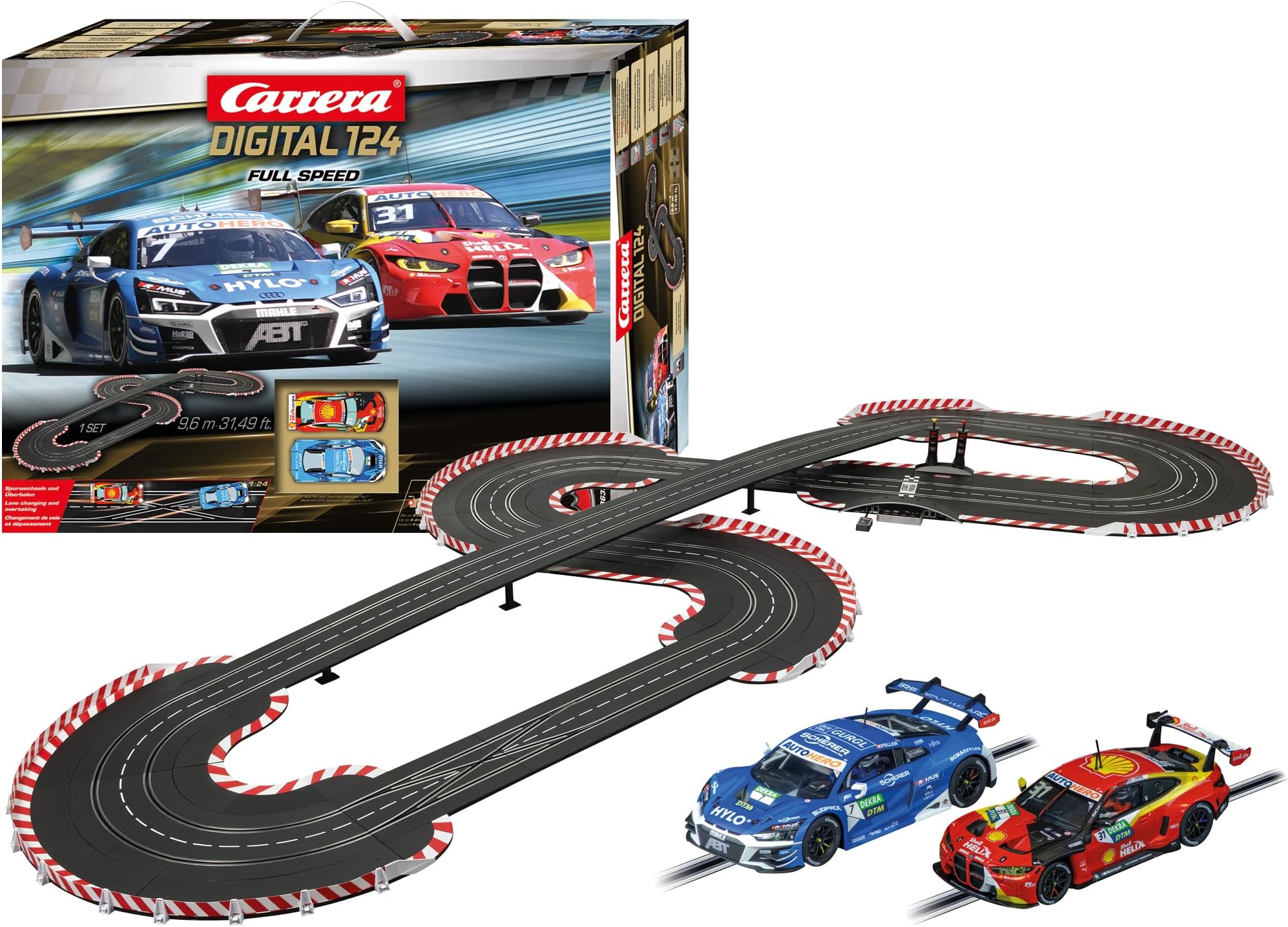 I Full Speed I Digital Premium Race Track I with GhostI and SafetyICarI Functions I Up to 4 Riders at The Same Time I Extra Wide Rails for Optimal Drifting