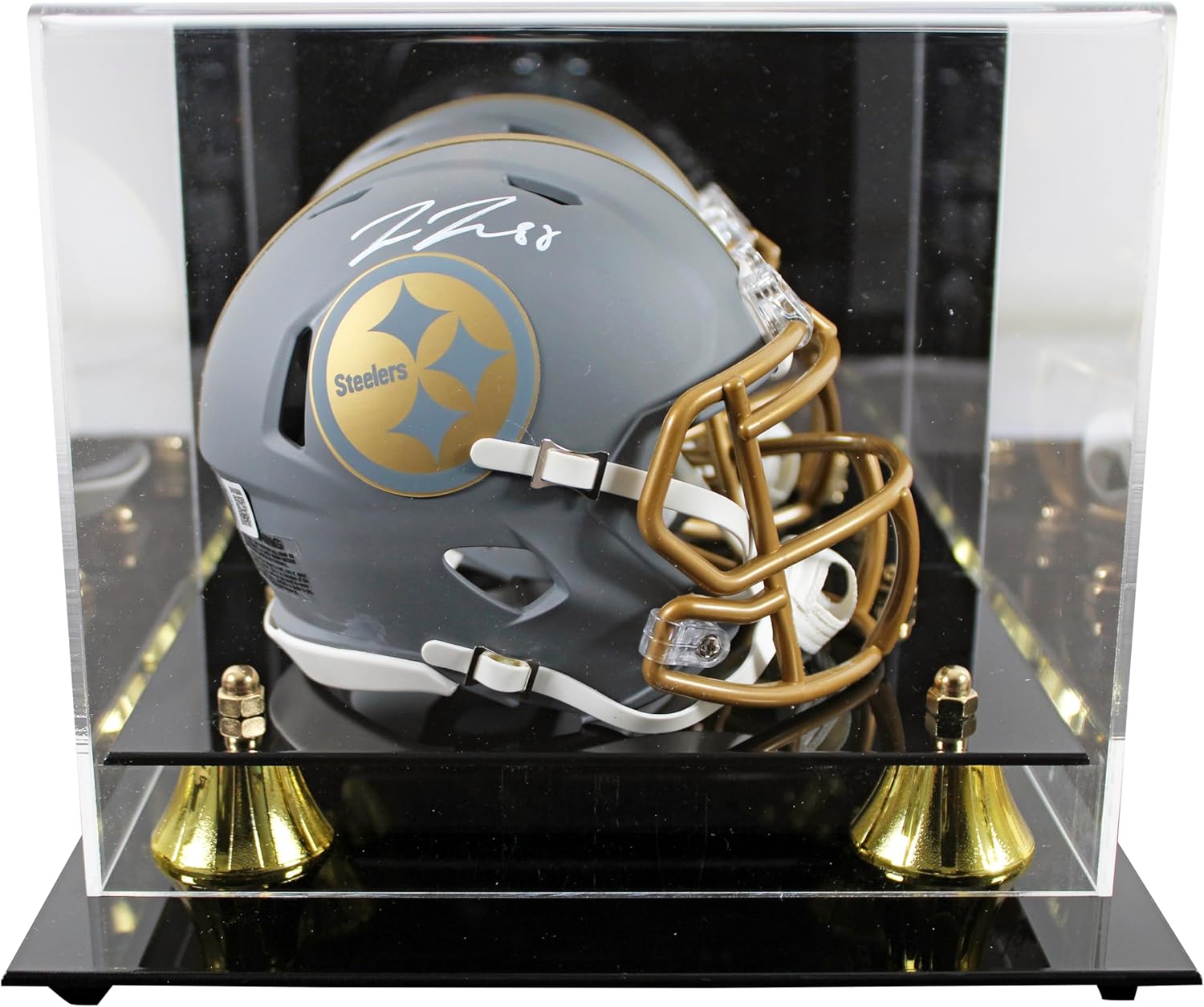 Steelers Pat Freiermuth Signed Slate Speed Mini Helmet W/Case BAS Witnessed