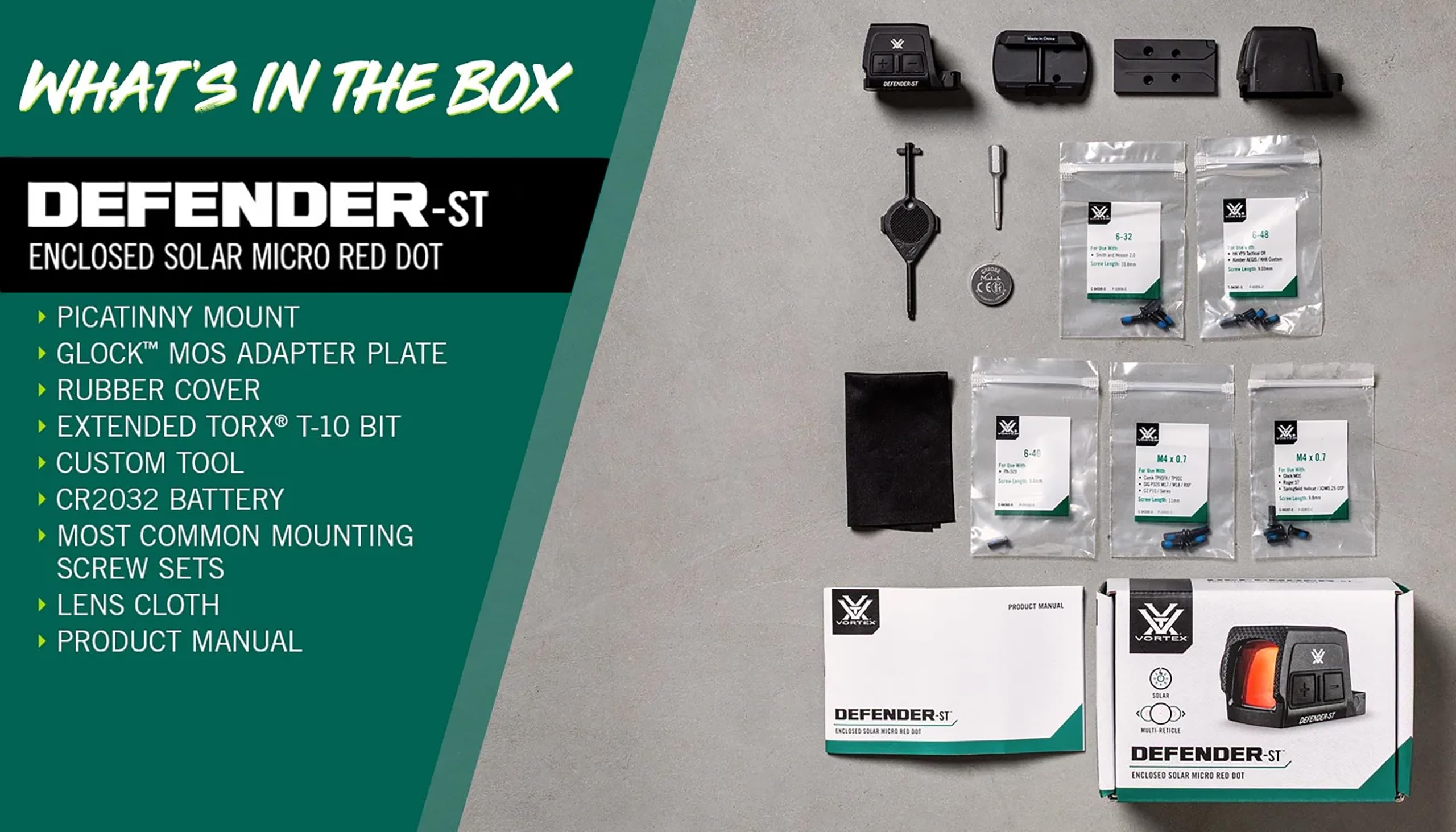 Vortex Defender-ST Enclosed Solar Micro Red Dot Sight - Multi-Reticle