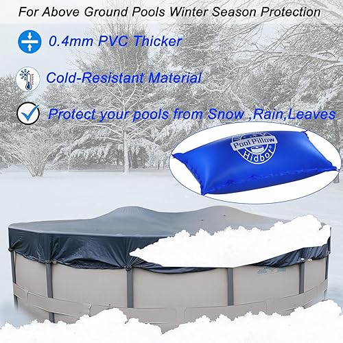 Miniatura 7 de Almohadas de piscina de 4 x 4 pies para piscinas sobre el suelo, 0.016 in ultra gruesas y resistentes al frío, cubierta de piscina sobre el suelo,