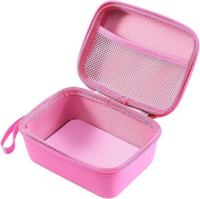 MINIBEAR Kids Camera Bag, Camera Box for Children, Camera Case for Child, Portable Hard Case for Kid Shockproof Storage Box, Fits Most Kids Digital Cameras (Pink)