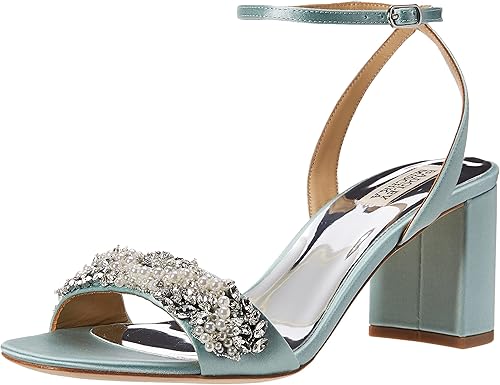 badgley mischka women's clair embellished block heel sandals