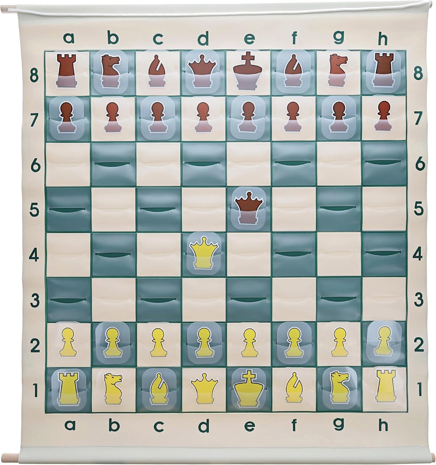 Juegos JUEGOS Tablero de demostración de enseñanza de ajedrez estándar – 27 pulgadas con piezas de ajedrez incluidas, entrenamiento de ajedrez de ajedrez y ajedrez portátil