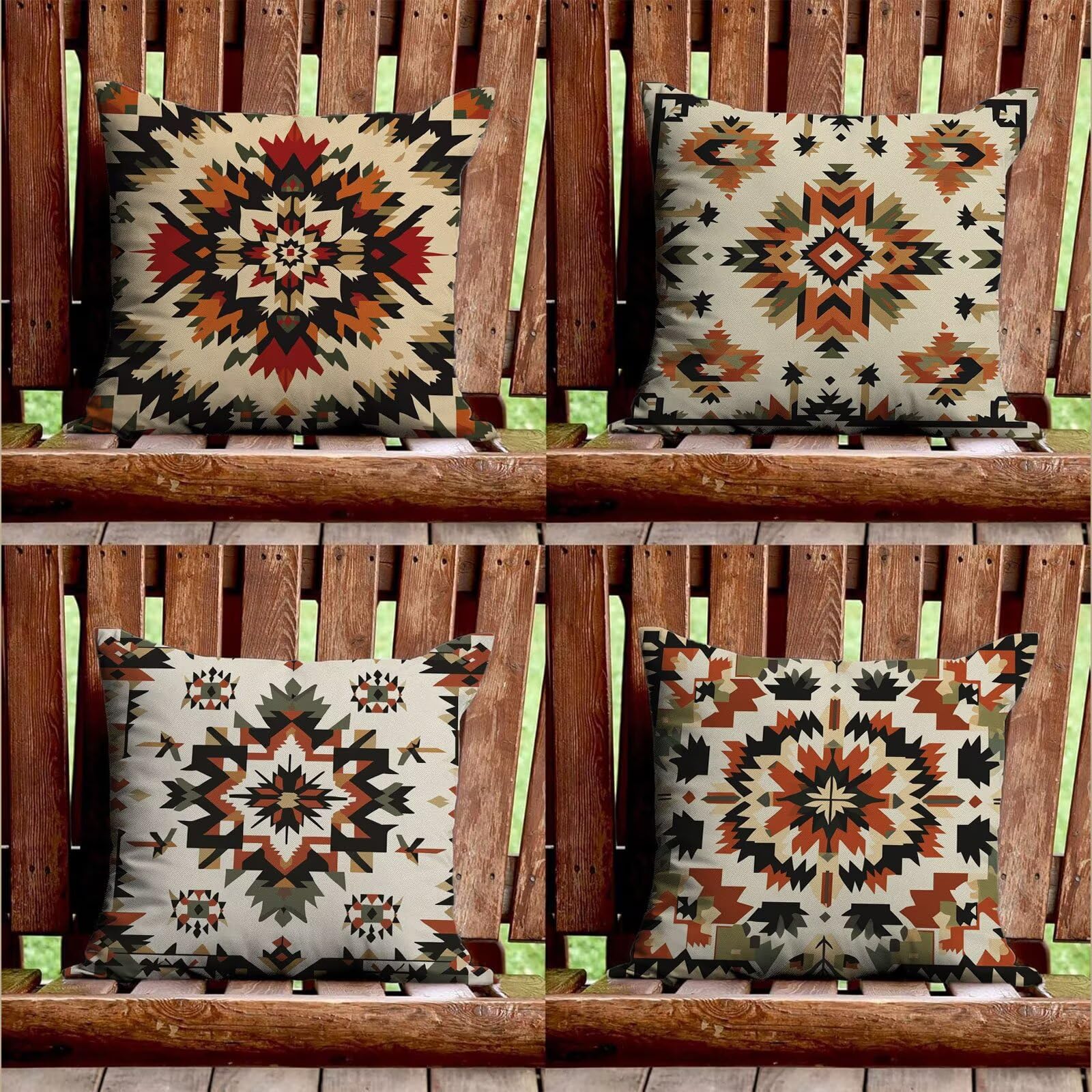 Cojines impermeables de terciopelo beige para exteriores, 60 x 60 cm, paquete de 4 fundas de almohada decorativas para muebles de jardín, interiores y sofás