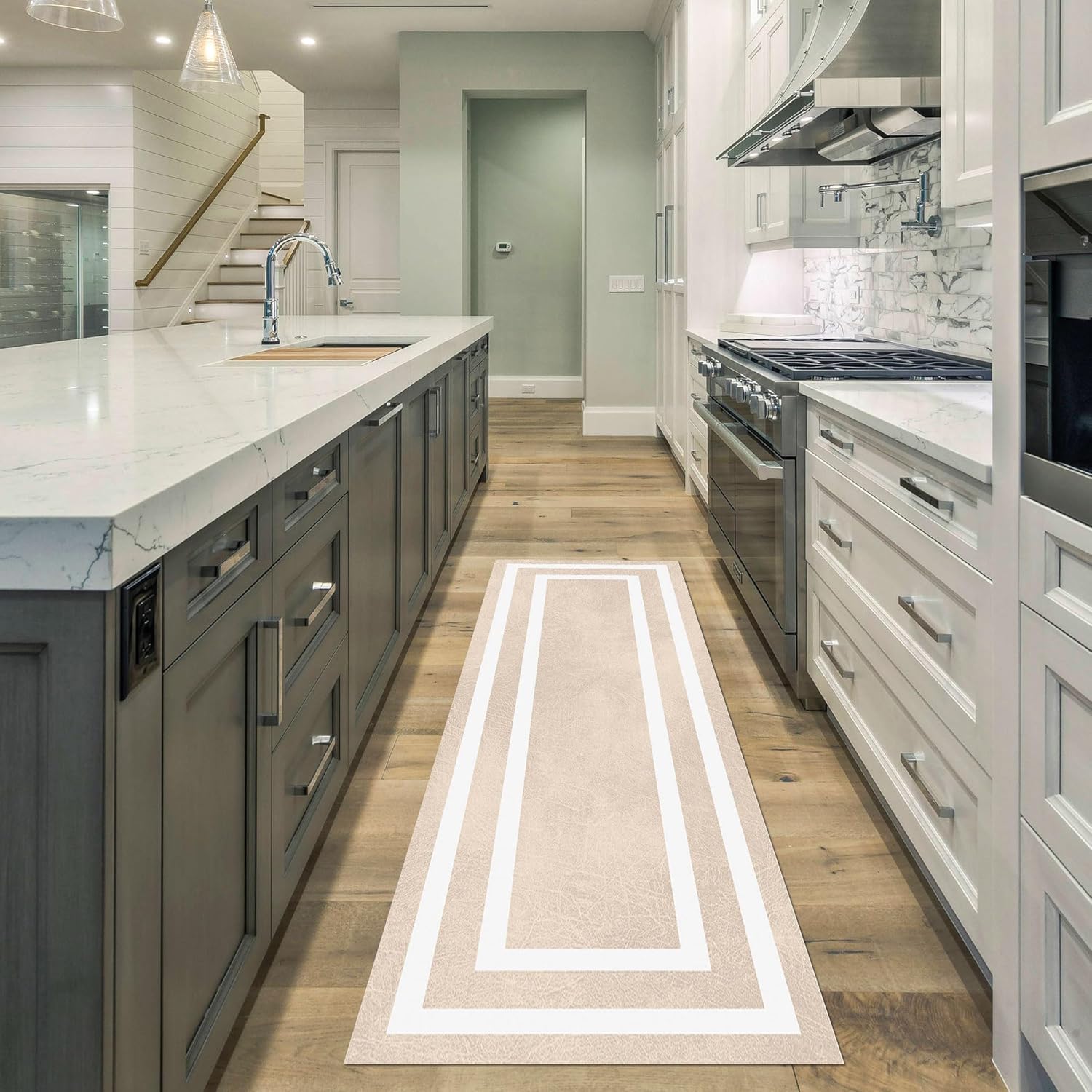 SUSSEXHOME Non Skid Washable Laundry Room Rug Runner - 20 x 59 Inches Heavy Duty 100% Polyester Laundry Mat for Laundry Room, Kitchen, Bathroom, Basement