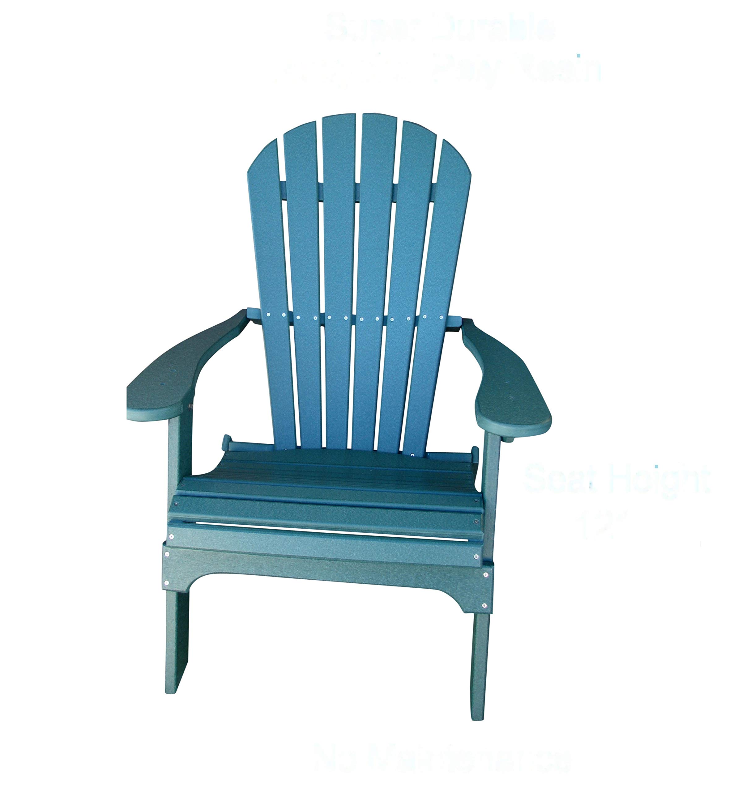 Phat Tommy Green Adirondack Chair - Poly Outdoor Furniture - Recycled, Composite, All Weather, & Folding - Heavy Duty Plastic Patio Chairs