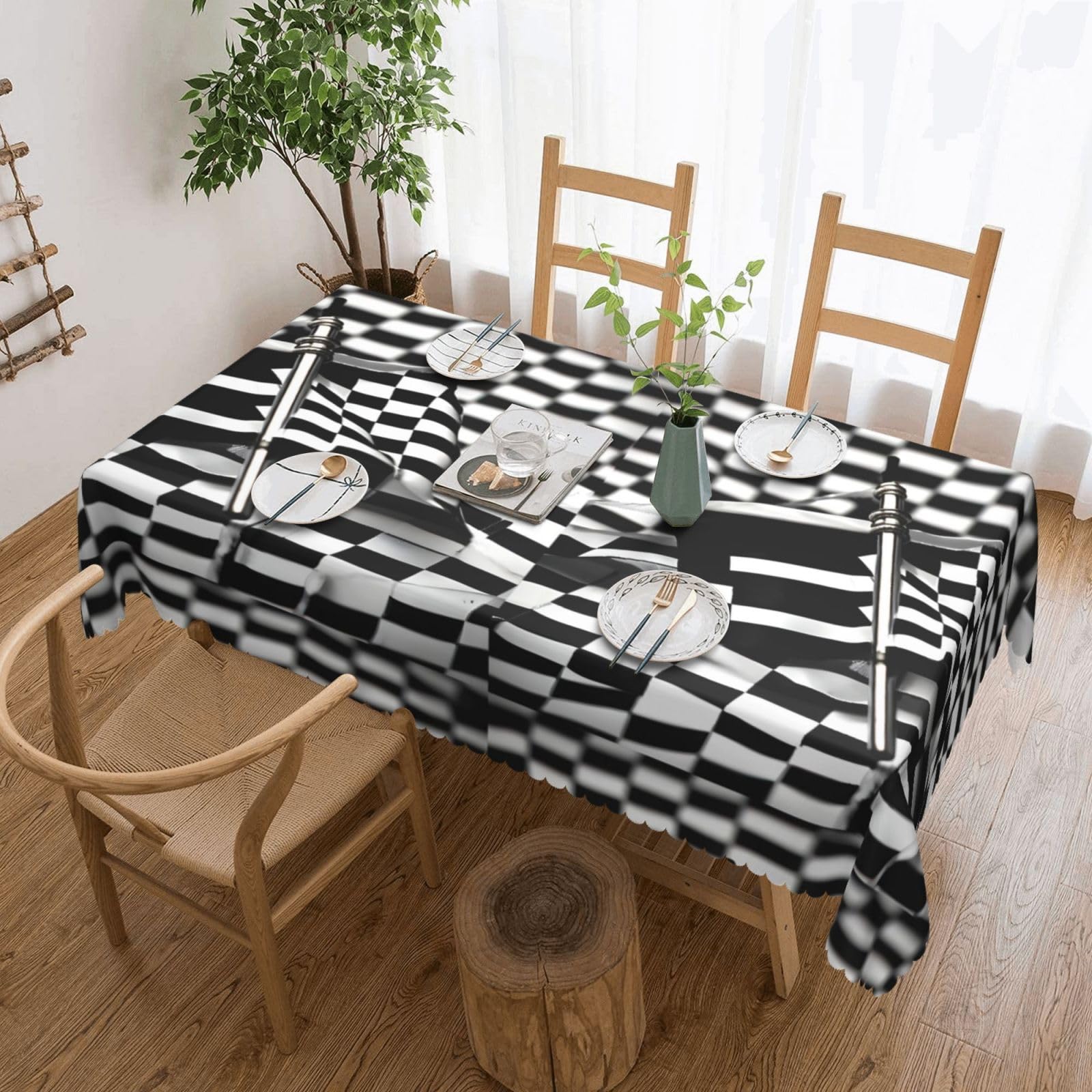 Nappe rectangulaire tissu imprimé drapeaux de course grand format résistant