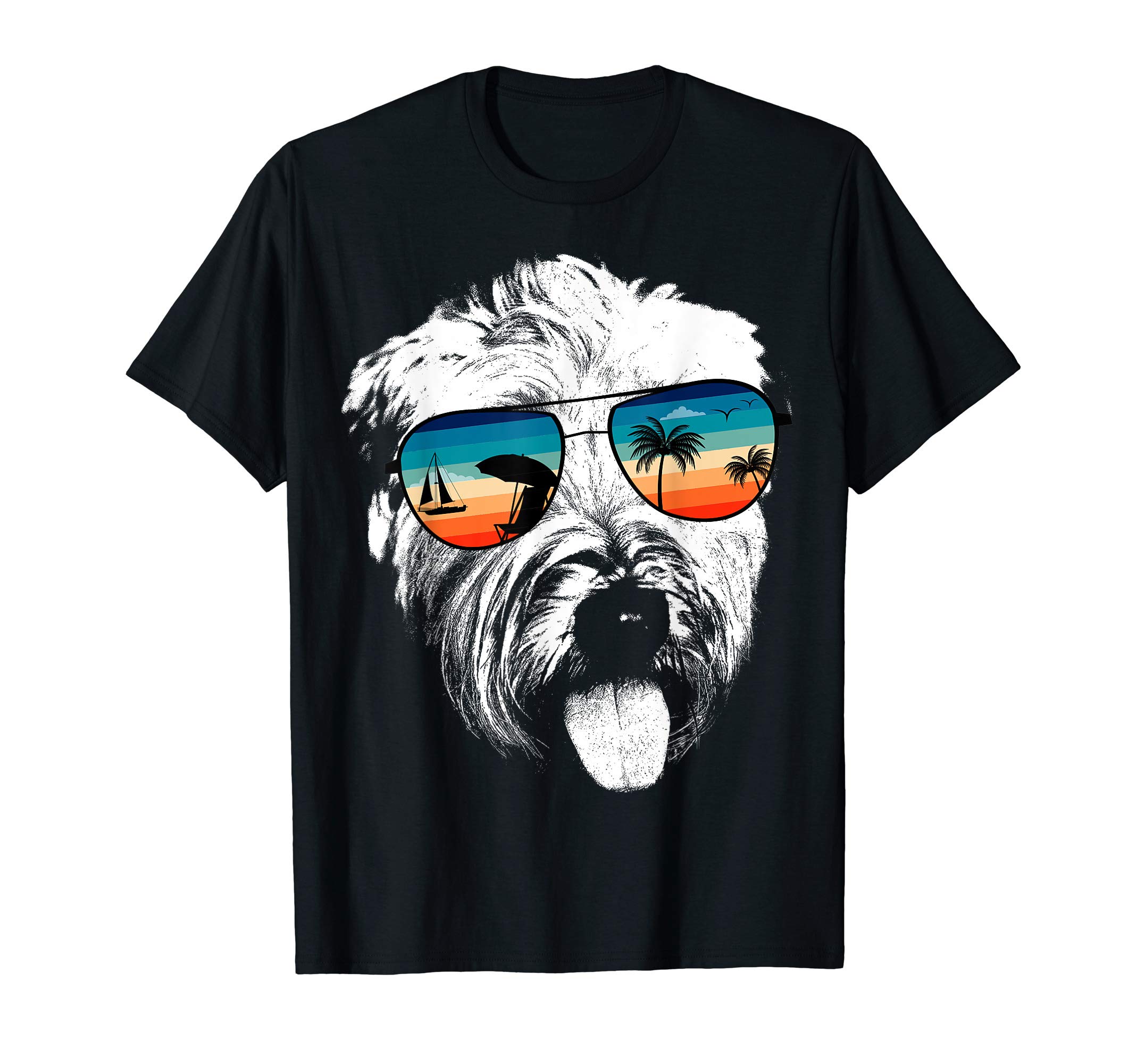 SOFT COATED WHEATEN TERRIER With Glasses Sunglasses Retro T-ShirtOEKO-TEX STANDARD 100