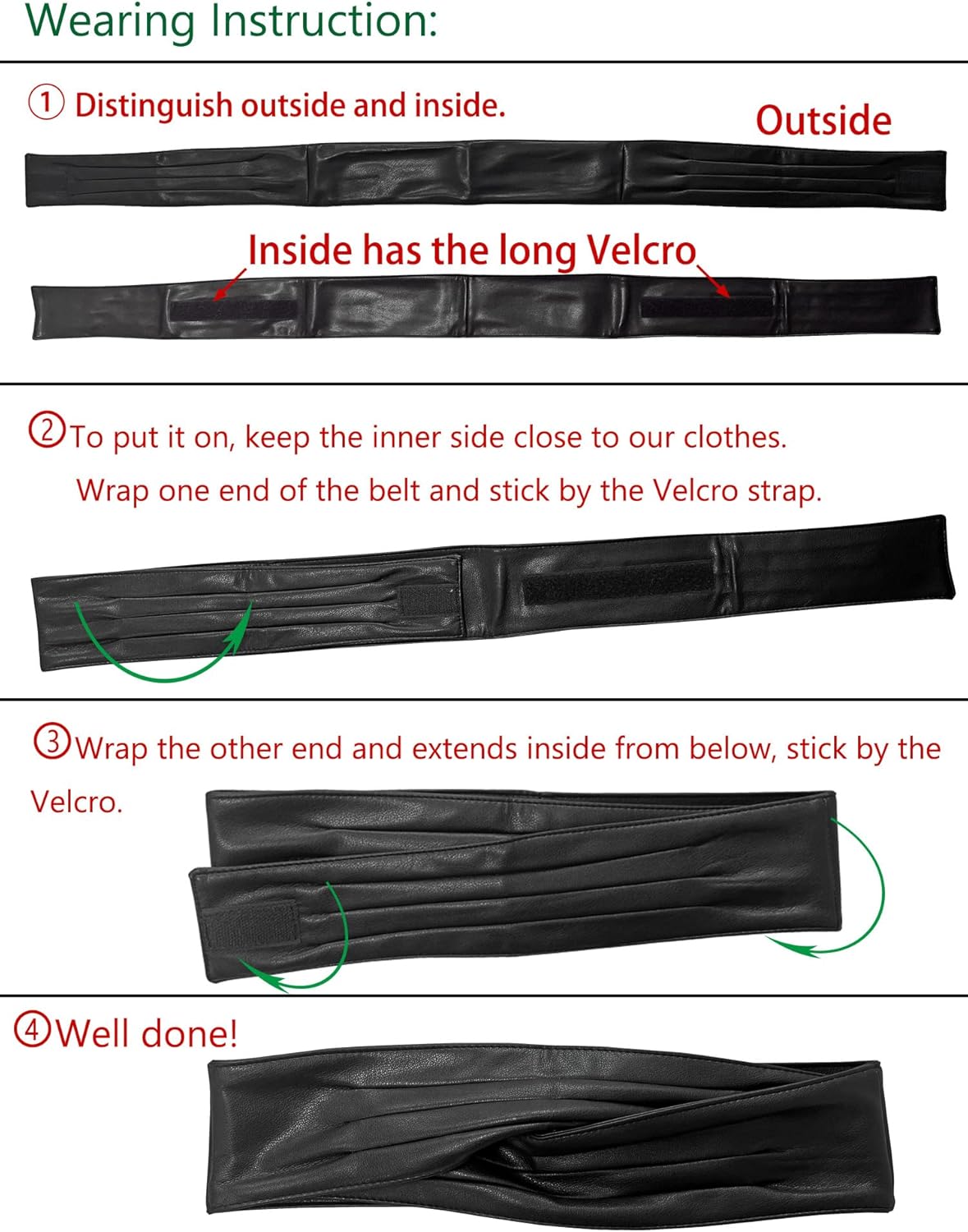 Women Retro Wide Corset Belt Obi Belt Waist Cinch Belts Fit Waist 26"-31" - Image 3