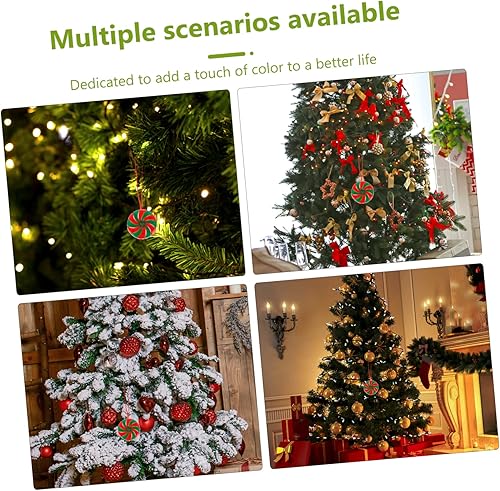Miniatura 8 de Abaodam 50 piezas de decoraciones de dulces de Navidad, adornos acrílicos de caramelo, mini bastones de caramelo, adornos de caramelo de menta de