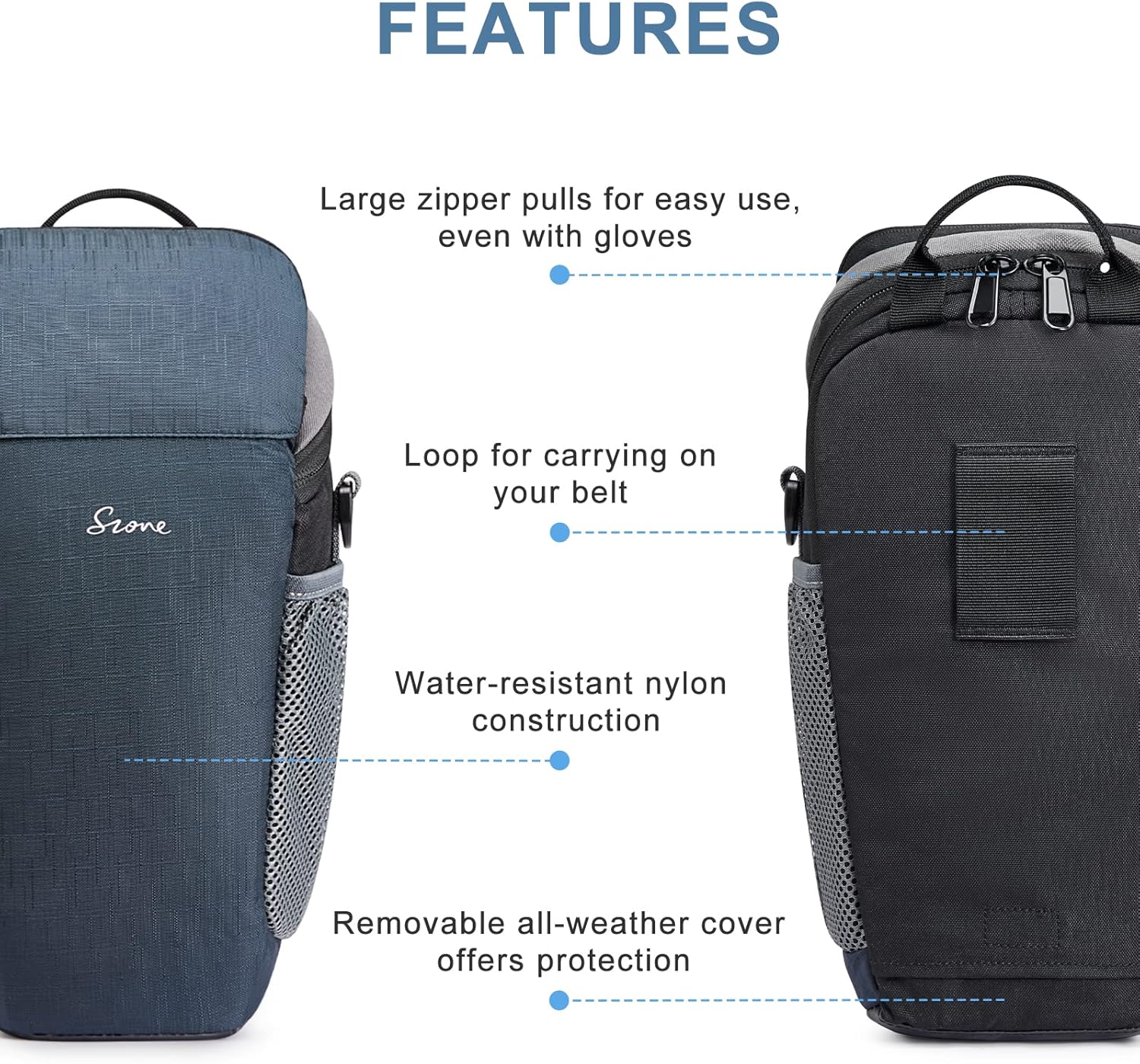 S-ZONE Camera Bag DSLR/SLR Waterproof Camera Case for Photographers Holster Compatible with Nikon Canon Sony