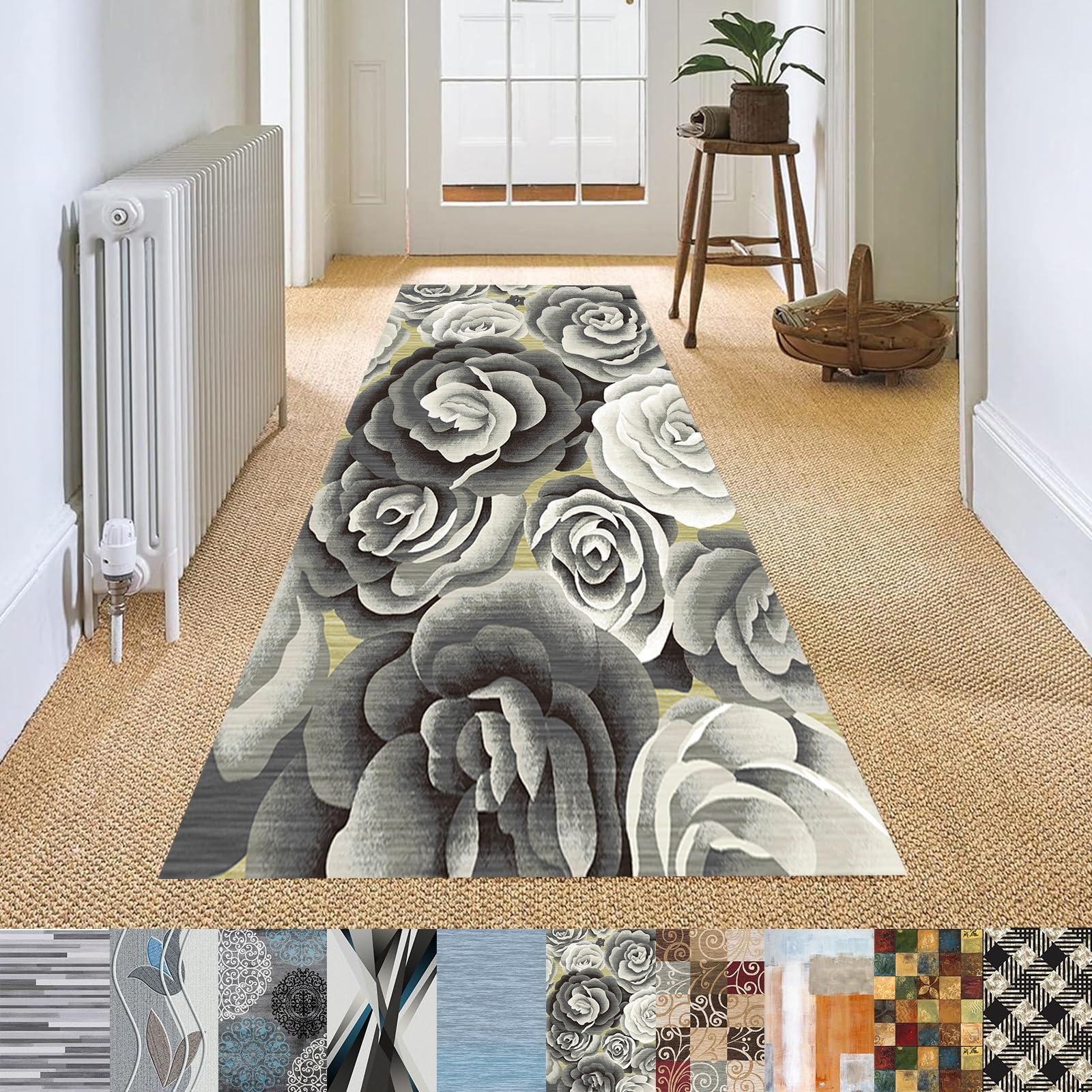 Alfombra de pasillo larga para decorar la entrada y dar una bienvenida suave y moderna a casa