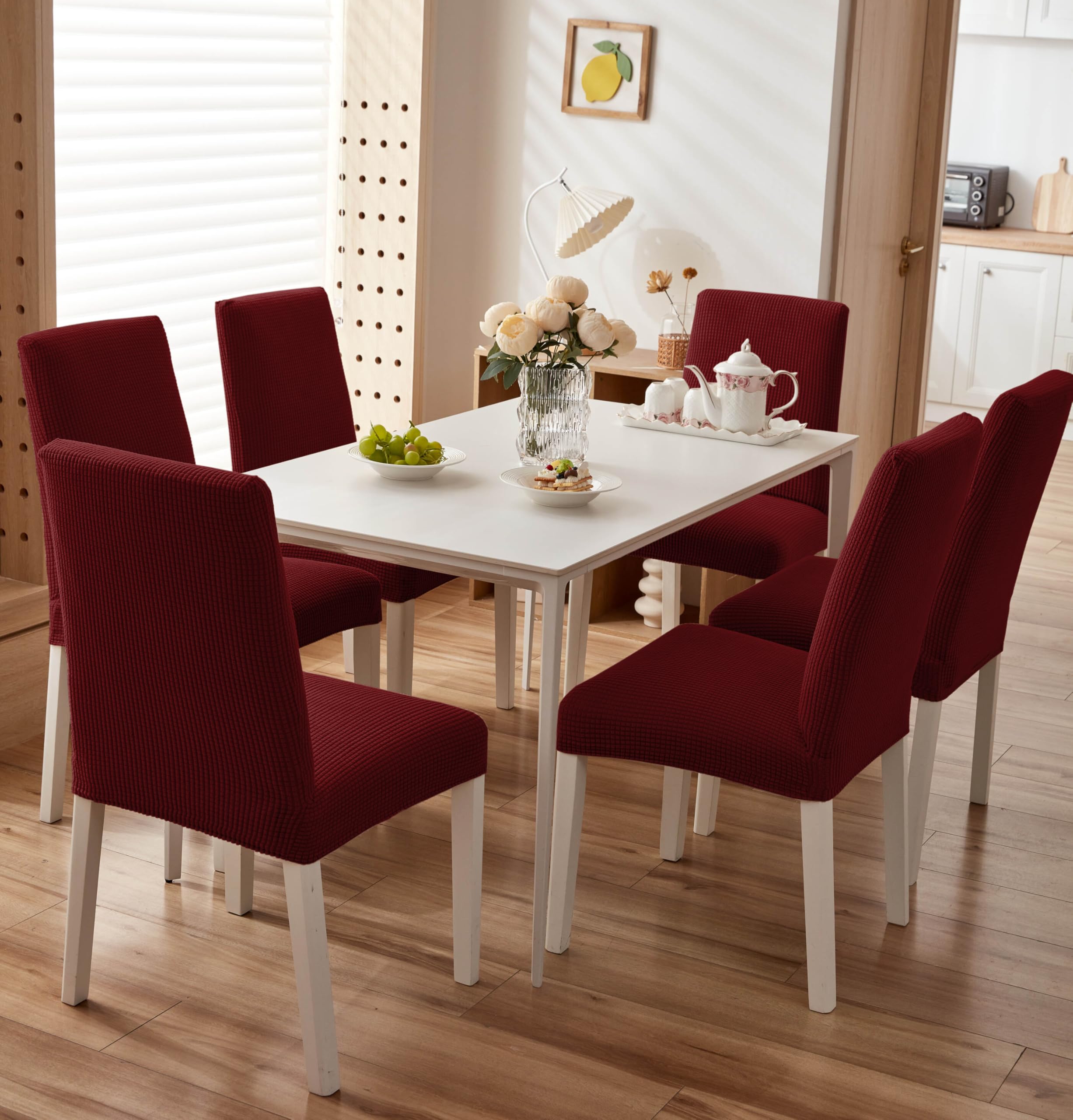 Coprisedie con Schienale,Coprisedia per Sala da Pranzo in Velluto,Elasticizzato Copri Sedie Soggiorno Cucina,Copertura Protettiva della Sedia Lavabile per Casa Hotel Festa di Nozze (blu,4 pezzi