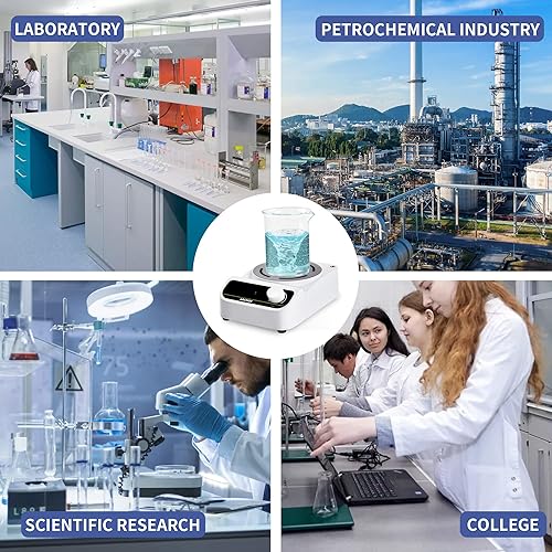 Miniatura 7 de LACHOI Agitador magnético 300-1500RPM Placa de agitación magnética con barra de agitación, líquido de agitación máxima, mezclador magnético de 169.1