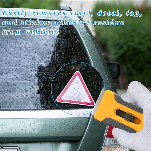 Miniatura 5 de Dickno Herramienta raspadora de cuchillas de afeitar, rascador de afeitar con 4 cuchillas de plástico y 4 cuchillas de metal, raspador de limpieza