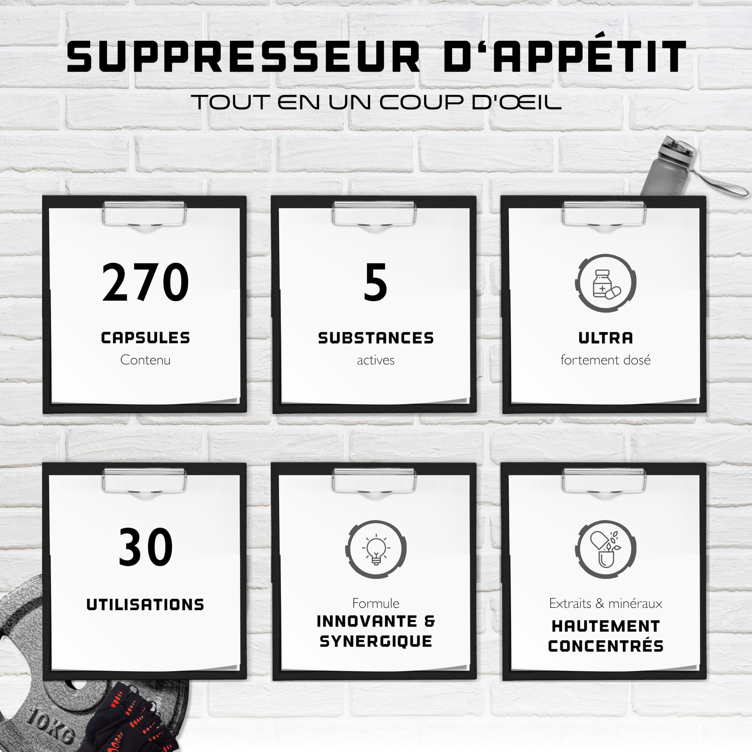 Appetite Suppressant - 270 gélules - Extrak hautement dosé avec glucomannane, extrait de thé vert, cannelle de Ceylan, extrait de saule blanc & Crom - Vegan