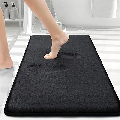 Smiry Alfombra de Baño de Espuma Viscoelástica 30x20, Alfombras de Baño Extra Suaves y Absorbentes, Alfombra Antideslizante Lavable para Piso, Ducha
