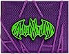 The Dark Knight Joker Stitched Hahaha Metal Badge Wallet Bi-Fold ID & Card Holder, Purple