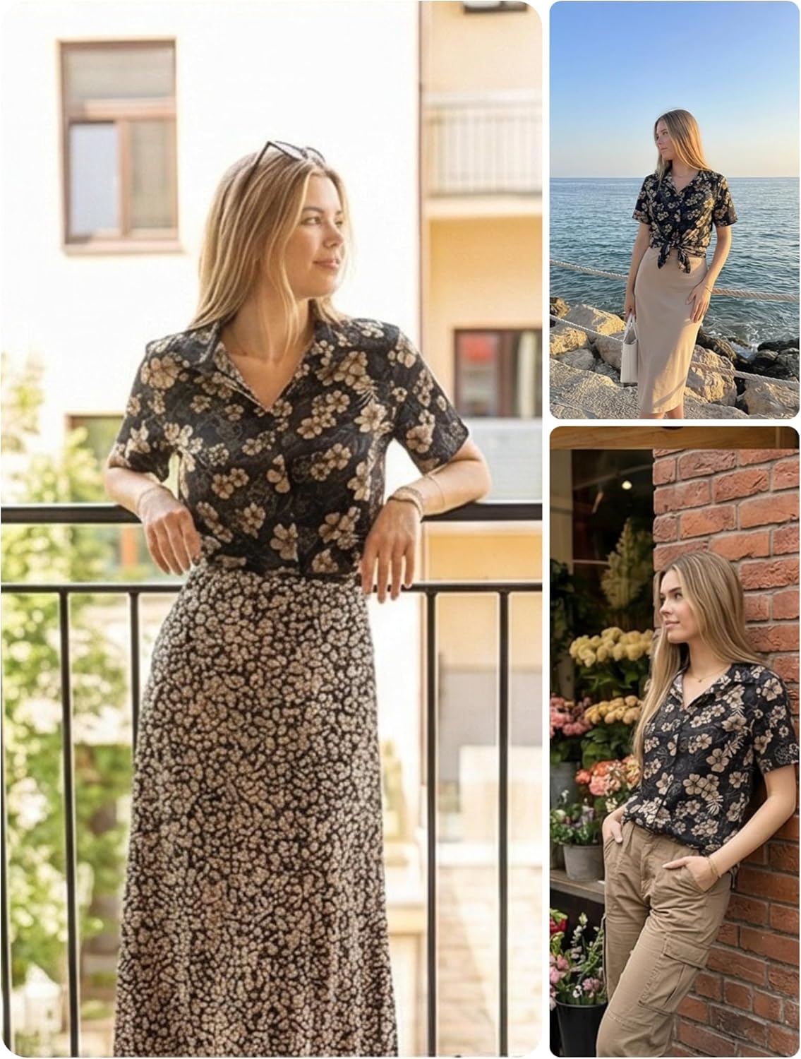 Zeagoo Women Linen Button Down Shirts Short Sleeve Blouse Business Casual Tops Dressy Summer Outfits - Image 7