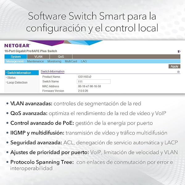 NETGEAR Switch de 8 Puertos y 10 GB MS510TXM |Multigigabit gestionado Smart - 2X Puertos SFP+ 10Gigabit - Montaje en sobremesa o en Bastidor, y protección ProSAFE de por Vida - 3