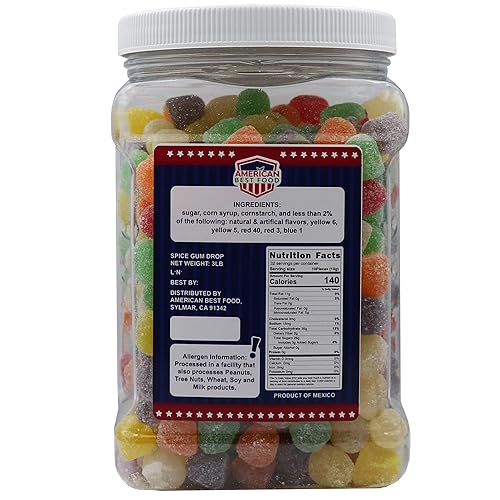 Miniatura 2 de Gotas de especias surtidas en frasco, gotas de especias tradicionales recubiertas de gelatina de azúcar, 3 libras