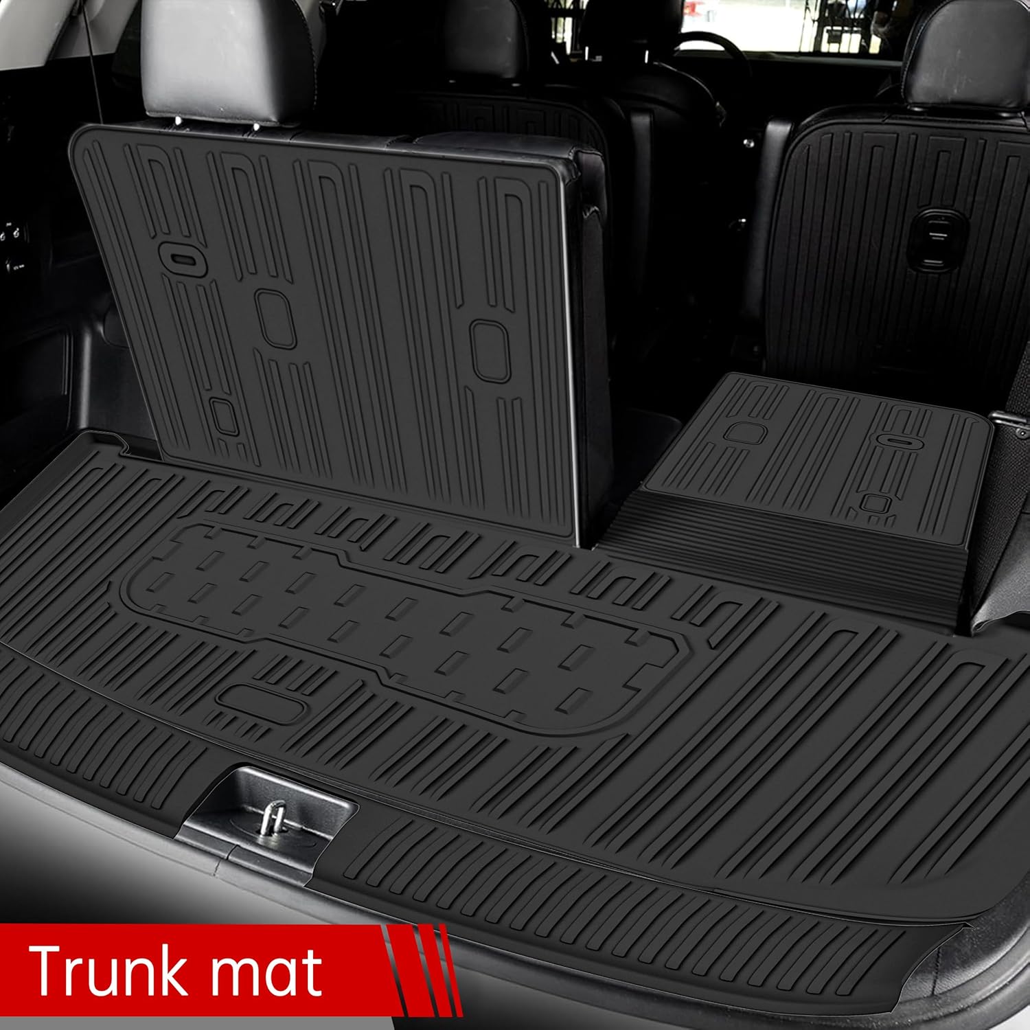Floor Mats Compatible with 2020-2025 Kia Telluride,All Weather TPE Car Floor Liners Custom Fit for Kia Telluride Accessories,3 Rows Floor Mats & Backrest mats & Trunk mat for Kia Telluride - Image 3
