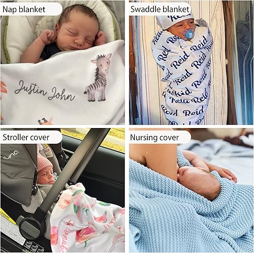 Miniatura 5 de Magimagine Manta de bebé personalizada para bebé, regalos personalizados para niños recién nacidos con nombre, mantas personalizadas para bebés