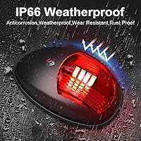 Vista 3 de Obcursco Luces de Navegación para Barco, LED Rojo y Verde de Montaje Vertical para Proa y Popa, Luces Marinas Impermeables IP67 para Pontones, Negro
