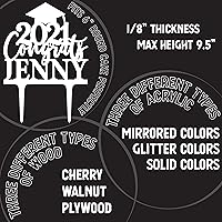 Vista 5 de Decoración personalizada para tartas de graduación – Decoración para tartas de graduación con nombre y fecha – Decoraciones acrílicas personalizadas