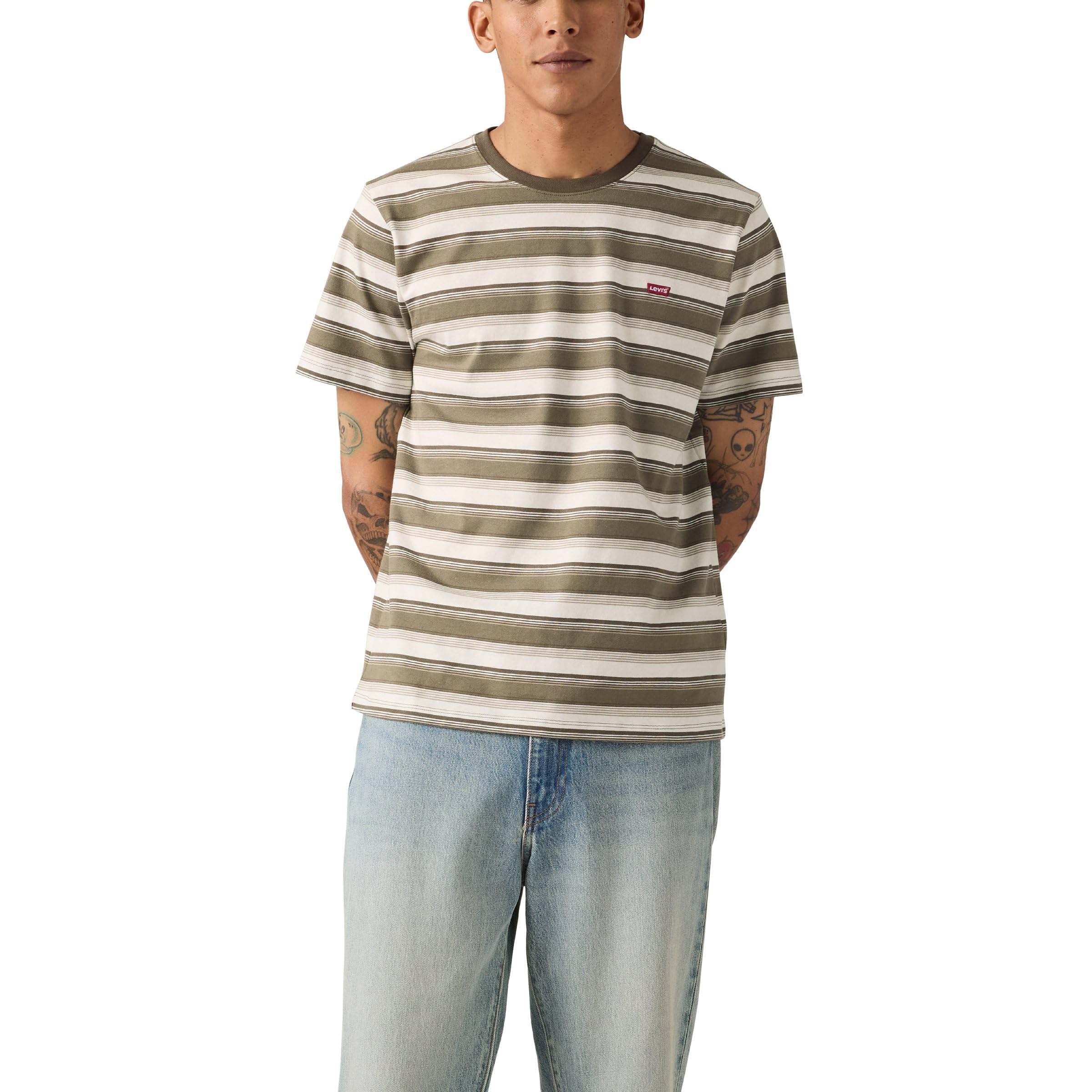 Levi's SS Original HM Tee T-​Shirt, Jen Stripe Maitake B, L Homme