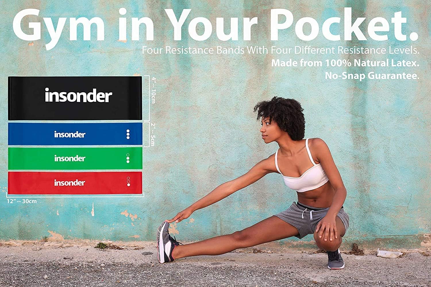 Resistance Bands Set - Skin Friendly Loop Bands with Workout Guide - Great for Exercise of Glutes Legs Thigh Fitness Physical Therapy Pilates