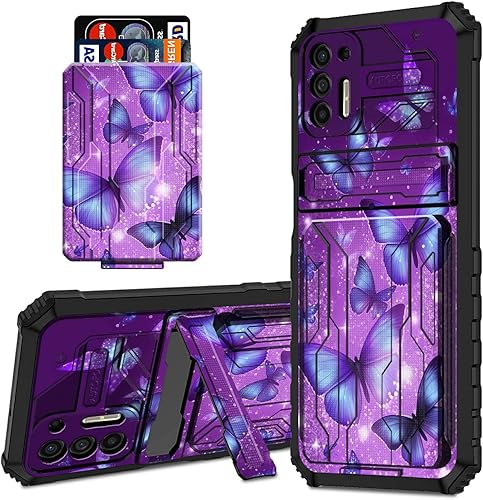 Funda tipo cartera para Moto G Stylus 4G 2021 con soporte para tarjeta de crédito desmontable y soporte, resistente, a prueba de golpes, funda