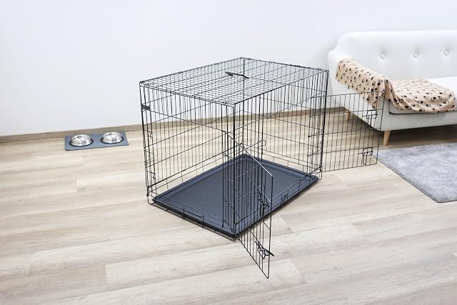 Foto 2 de 5 de Kerbl Pet Jaula para Transporte, Plegable, Negro, 76 x 54 x 64 cm, 2 Puertas