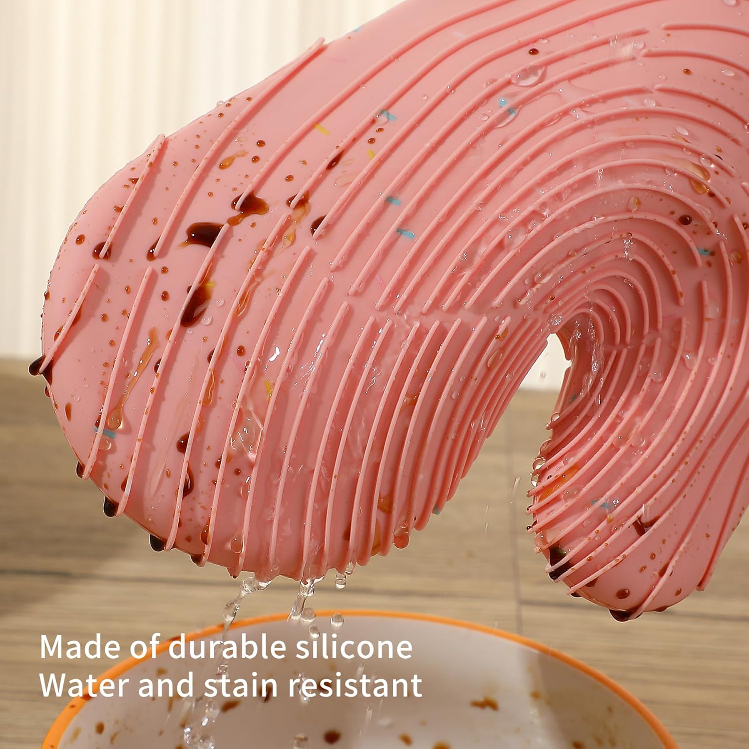 4 Pieces Oven Mitts of Macaron Color Thickened Non-Slip Silicone Kitchen Gloves, Heat Resistant up to 750F, Essential for Kitchen Baking (Pink) - Image 5