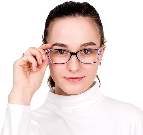 Miniatura 4 de LifeArt 4 Pairs Reading Glasses, Blue Light Blocking Glasses, Computer Glasses Women Men, Fashion Rectangle Eyewear Frame