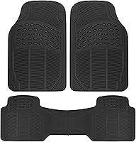 BDK ProLiner 3-Piece All-Weather Floor Mats for Cars Trucks SUVs - Universal Trim-to-Fit, Waterproof, No-Slip Rubber Black