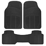 BDK ProLiner Floor Mats for Cars Trucks SUV, 3-Piece All-Weather Car Mats with Universal Fit Design, Durable Car Floor Mats with Capture Ridges, Waterproof Rubber Floor Mats for Cars (Black)