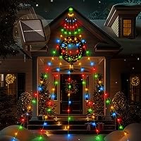 Vista 6 de Tira de luces solares de gran tamaño de 16.5 pies para exteriores, 8 modos de iluminación, luces solares para árbol de Navidad, luces solares