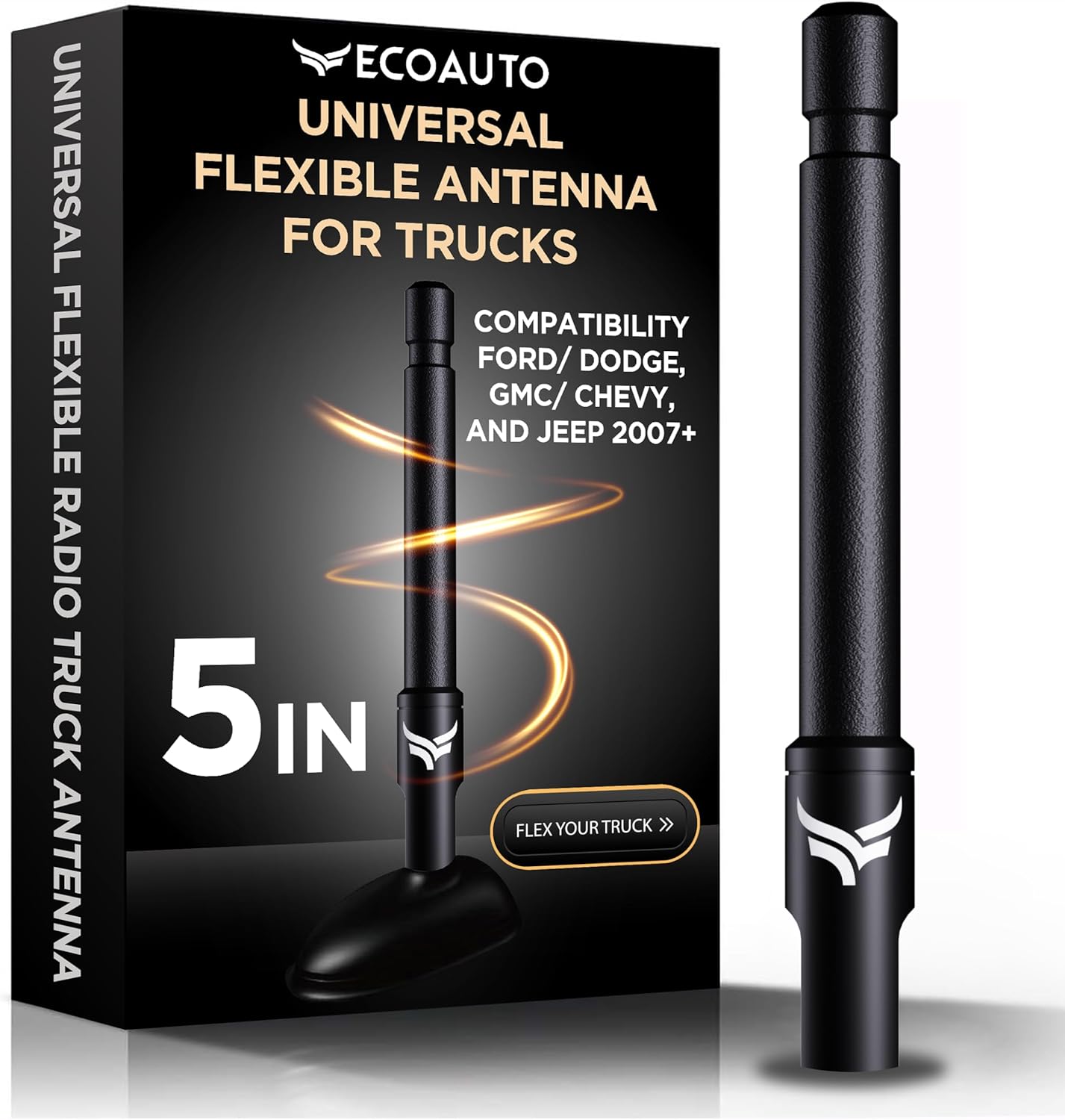 EcoAuto Universal Radio Antenna Topper for Trucks (12") - Compatible with Ford F-Series, Dodge Ram, Chevy Silverado, Jeep Wranglers & More - Ford F150 Accessories & Jeep Wrangler Accessories