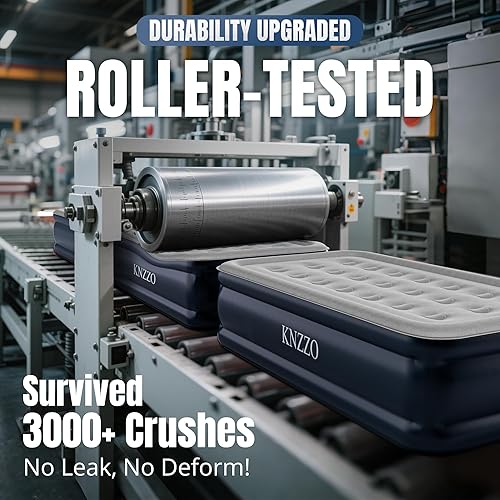 Miniatura 5 de Colchón de aire tamaño individual con bomba incorporada, colchón inflable superior de 18 pulgadas con tela flocada impermeable, cama inflable rápida