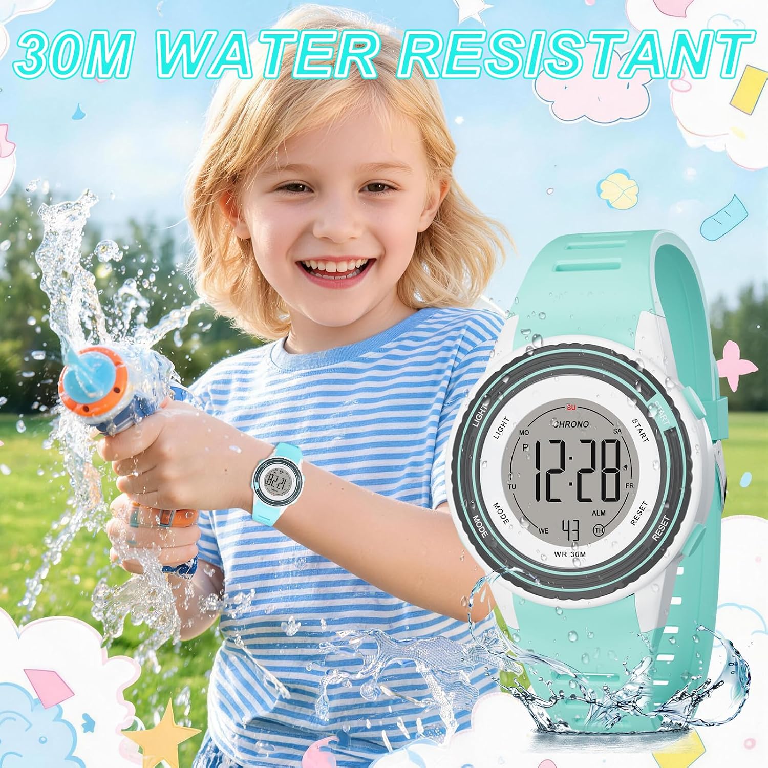 Children's Sports Digital Watch, Suitable for Children Aged 6-15