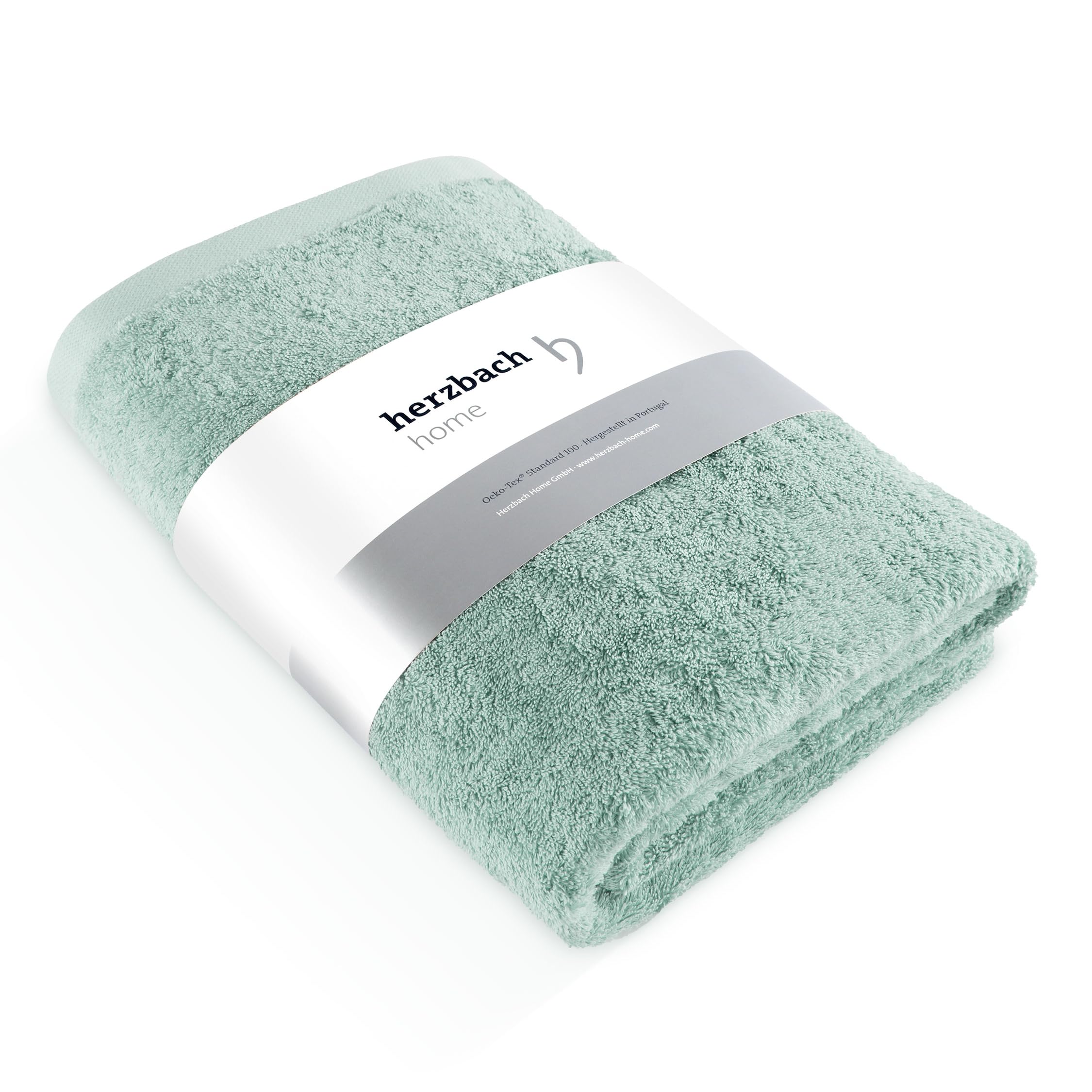 HERZBACH HOME premium badhanddoek 100 x 150 cm (zilvergrijs) – Grote, zachte en absorberende badhanddoek van de beste kwaliteit – 100% natuurlijk katoen