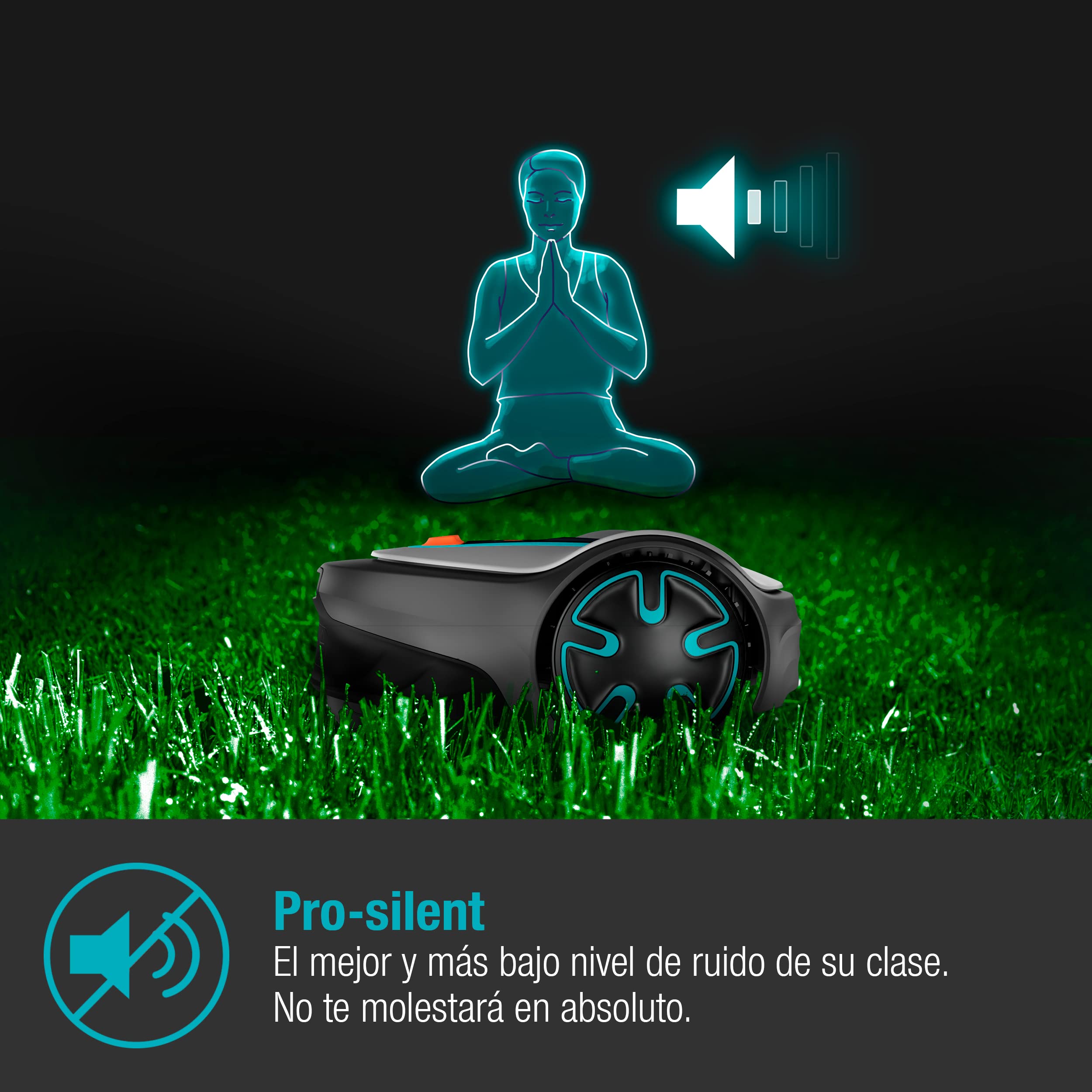 Gardena Robot cortacésped SILENO minimo 250 m²: cortacésped Inteligente con conectividad óptima, programable con la aplicación Bluetooth® de Gardena, versión IT/ES (15201-34)