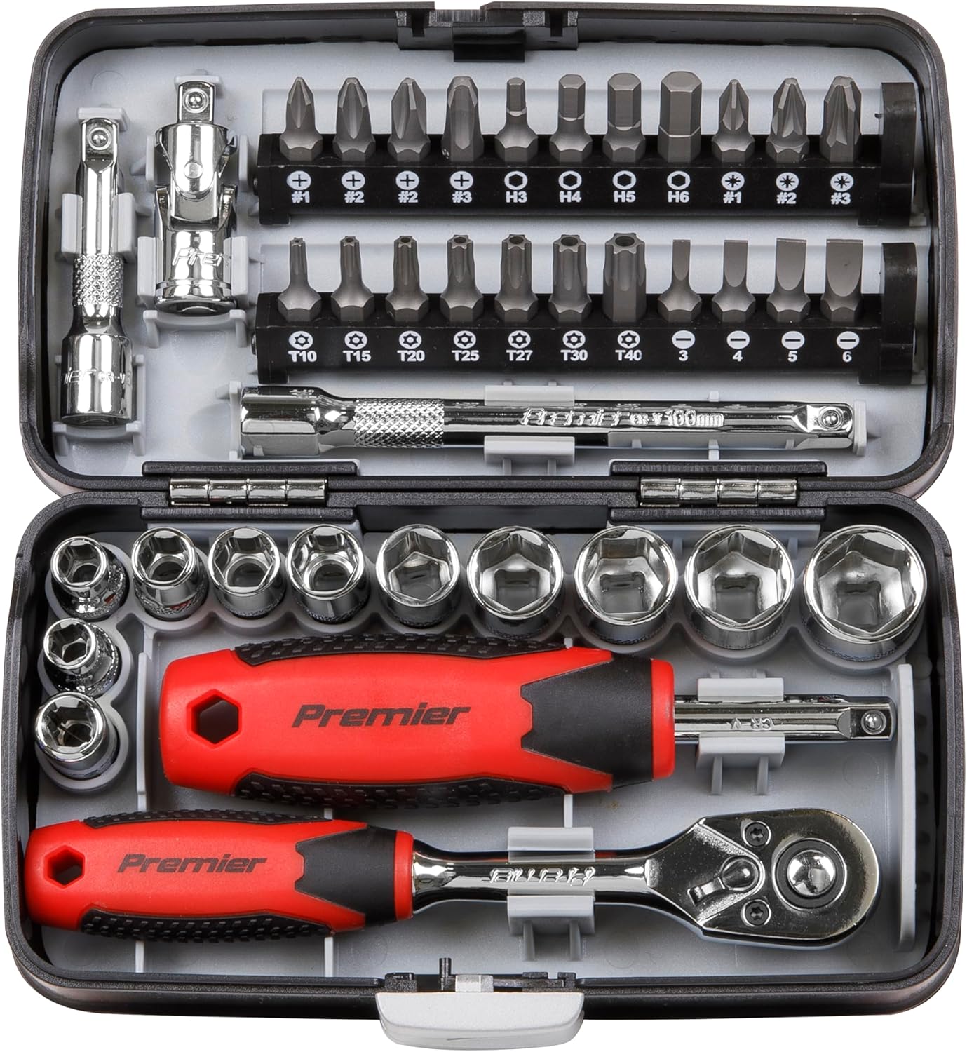 Sealey Ak8945 Socket & Bit Set 38Pc 1/4In Sq Drive